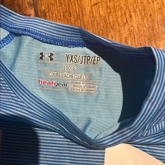Under Armour Blue Striped T-Shirt - Picture 2 of 2